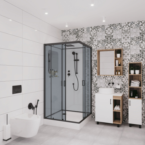 Душевая кабина Niagara Premium 69020134QBLACK 100х100 квадратная с крышей ориентация универсальная - фото 2